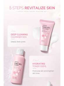 LAIKOU Laikou Cherry Blossom Skincare Set 6 Gift Set Cherry Blossom Facial Moisturizing And Moisturizing Japan Sakula Skincare Set,Cherry Blossom Skincare Set,Skincare Gift Set For Teenage Girls - Cleanser,Serum,Eye Cream,Essence Cream,Facial Care Sets & Kits,Travel Set For All Skin Types 6 Piece Skin Care Set, Women's Facial Care Set, Skin Care Gift Set, Cherry Blossom Extract Facial Care Set, Cherry Blossom Extract Tool Cherry Tree, Gift Set For Girls, Sakura Moisturizing Skin Care Set (Pink) - Pink - View 6