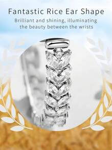 DOM Reloj de pulsera de cuarzo con esfera cuadrada plateada para mujeres, adornado con cristales, resistente al agua - Multicolor - Ver 7