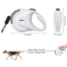 1pc White Pet Leash, Anti-Breakaway, Non-Stuck Rope, Suitable For Walking Dogs Outdoors - White - View 2