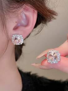 1套水晶項鍊和耳環珠寶套裝 - 粉色 - 查看 3