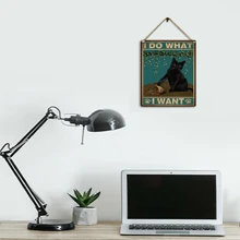 1入組有趣的黑貓標誌-我想做什麼就做什麼的金屬標誌,適合貓奴送禮物家居辦公室臥室牆面裝飾 8*12英寸 - 多色6 - 查看 5