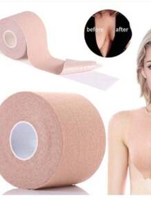 Levanta Peito Adesivo Seios Sutiã Fita Push Up Invisível cor beGe - Bege - Visão 3