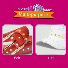 1pc Diy Rhinestone Setter Jewelry Applicator & Hair Styling Tool For Girls Make-Up, Hair Accessories, Braids, Decoration And Kids' Toys - Pink - View 5