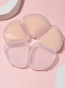 1pc/2pcs/4pcs/10pcs/Set Petal Shape Powder Puff Storage Box, Creative Cosmetic Puff Display Case,For Holiday Beach, Bathroom Collection, Bedroom Collection, Large Capacity - Clear - View 5