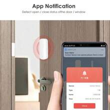 EMASTIFF Sensor de puerta inteligente Tuya WiFi, detector de apertura y cierre de puertas, sistema de  inteligente para el hogar, control a través de la aplicación Smart Life (no incluye baterías)