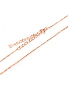 1個優雅奢華的925銀立方鋯石和玻璃蝴蝶、星星和玫瑰金鍍頸鏈,適合女士日常佩戴、生日派對、情人節約會等場合,是絕佳禮物 - 彩色 - 查看 8