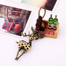 1個金屬銅色鹿形鑰匙扣,情人節、感恩節、父親節、派對的禮物,背包掛飾/吊墜,送給最好的朋友或家人 - 銅色 - 查看 1