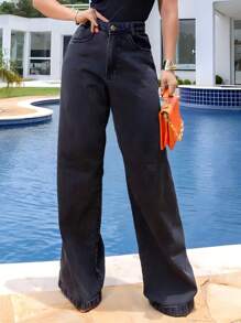 Women Jeans - 黑色 - 查看 1