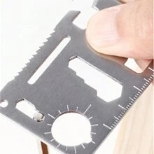 1pc Swiss Knife Card Multifunctional Pocket Tool Card, Outdoor Camping Equipment - Silver - View 4