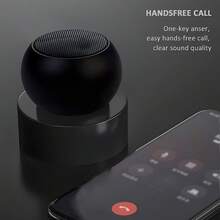 1pc Black Portable Mini Steel Cannon Metal Subwoofer Speaker, Suitable For Android, Ios And Other Smart Platforms, Outdoor Use - Black - View 5