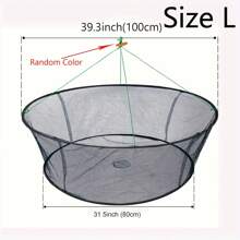 Portable Folded Fishing Net, Crab Drop Fish Network With Rope, Hand Casting Cage Mesh Trap For Minnows,Lobster,Crawfish, Shrimp - Army Green - View 3