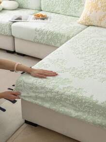 1件編織優雅樹紋沙發坐墊套聚酯彈性沙發套,四季通用,適用於客廳裝飾