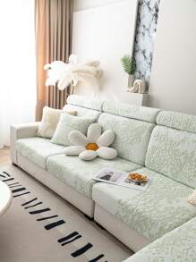 1件編織優雅樹紋沙發坐墊套聚酯彈性沙發套,四季通用,適用於客廳裝飾