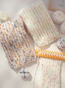 1入組特殊波點編織紗線卷，適用於手工藝，50克/入組糖果色紗線適用於圍巾、披肩、外套或袋子裝飾 - 白色 - 查看 8