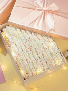 1入組特殊波點編織紗線卷，適用於手工藝，50克/入組糖果色紗線適用於圍巾、披肩、外套或袋子裝飾 - 白色 - 查看 9