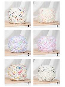 1入組特殊波點編織紗線卷，適用於手工藝，50克/入組糖果色紗線適用於圍巾、披肩、外套或袋子裝飾 - 白色 - 查看 7