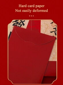 1 Bộ Của 6 Hỗn hợp 2024 Năm mới Đỏ  Phong thư , Thư pháp , Phong cách Trung Quốc Nghệ thuật Phong cách , Rồng Đỏ  Phong thư , Cứng Đỏ  Phong bì Túi - Đỏ - Xem 5