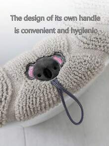 1入組帶手柄的藍色家用毛絨廁所墊,四季通用加厚針織保暖馬桶蓋,可水洗 - 藍色 - 查看 9