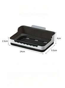 1個帶有排水孔的壁掛肥皂盤,無需鑽孔,高端輕奢風格的浴室肥皂盒 - 白色 - 查看 4