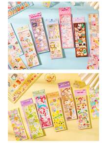 1 Set Of 10 Cute Cartoon Children's Diary Stickers, Laser Juhi Card Stickers, Scrapbooking Stickers - Multicolor - View 10