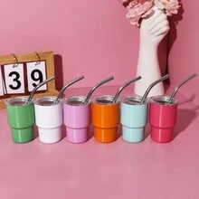 1pc/6pcs 2.87oz Mini Stainless Steel Car Cup Portable Handheld Insulated Cup - Multicolor - View 3