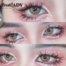 FRESH LADY Freshlady Natural Color Contact Eyewear, Leopard Print Brown Pupilentes, 1 Year Disposable - Brown - View 3