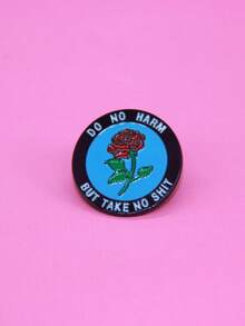 1個時尚花卉造型鋅合金胸針徽章,適用於日常穿著 - 藍色 - 查看 2