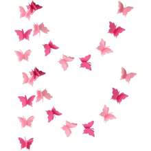 18PCS(110INCH/280CM) 3D Butterfly Banner Decorative Paper Garland For Wedding, Birthday & Theme Decor Hanging Garland Paper Bunting Banner Party Decorations Wedding Shower Home Decor, Back To School Valentine Day