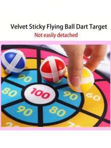 Cartoon Dart Board Target Sports Throwing Game Toys Set With 6 Sticky Balls Indoor/Outdoor Fun Party Games Gift - Pink - View 8