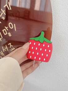 4入組可愛的卡通草莓和蘋果設計充電盒和充電器連接器保護套，兼容蘋果18/20w充電器和充電線，防刮花、防污、防撞 - 紅色 - 查看 5