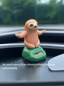 1pc Creative solar powered cartoon sloth Car Ornaments,dancing sloth car decorations, A Perfect Gift for Car Enthusiasts - Multicolor - View 3