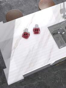 1入組大理石紋接觸紙自粘式壁紙,適用於廚房櫥櫃家具水泥pvc可拆卸白色 - 灰色 - 查看 1