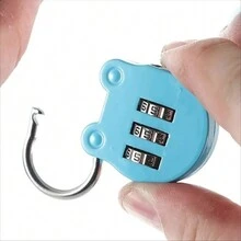 1pc Zinc Alloy 3-Digit Combination Lock Stationery Mini Multicolor Luggage Game Machine Secret Room Escape Padlock - Black - View 6