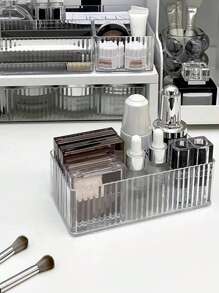 1 件装镜柜化妆品收纳盒桌面梳妆台护肤品口红珠宝浴室收纳架，适用于假日海滩、浴室收藏、卧室收藏，大容量 - 無色 - 查看 3