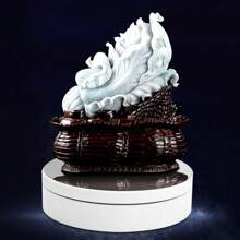 3-Speed Rotating Display Stand, Electric Turntable Jewelry Holder, Battery/USB Powered - Black (without Mirror) - View 3