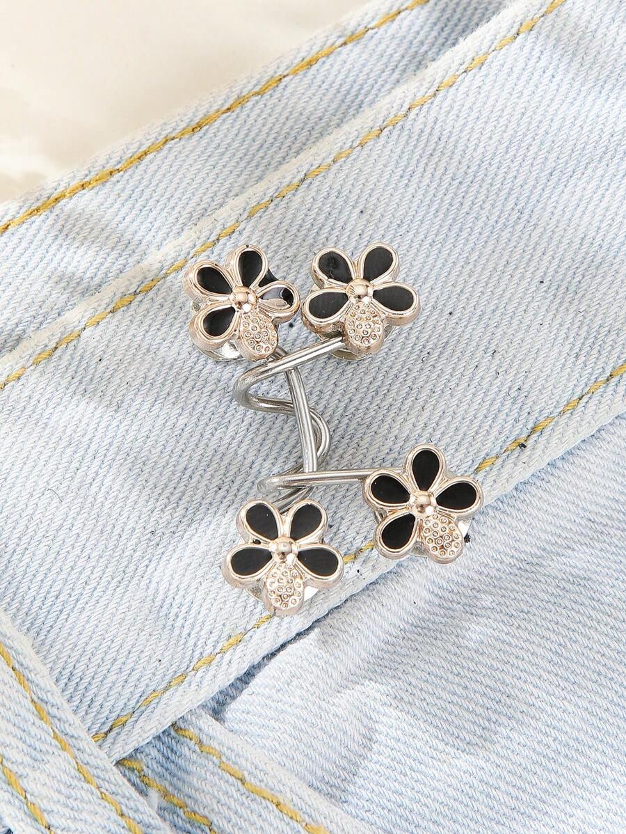 1 chiếc thắt lưng kim loại có thể điều chỉnh dành cho nữ, họa tiết trang trí thời trang, có thể tháo rời, phù hợp với quần và váy, thường ngày cho mùa hè và làm quà tặng