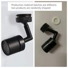 1pc Copper Rotatable Water Tap Extender + 1pc Seal Ring, Household Water Tap Extension, 720° Rotatable Kitchen Faucet Aerator, Water Tap Extension Accessory, Pressure Boosting & Splash-proof Faucet Bubbler - Black - View 3