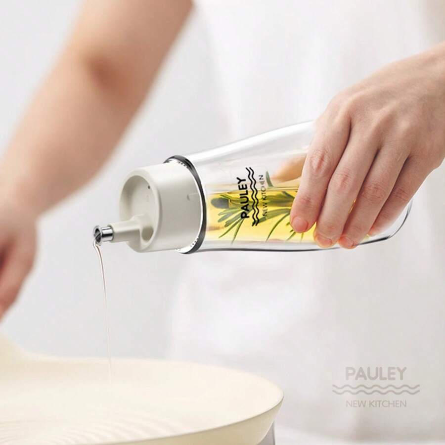 Small Glass Oil Bottle For Kitchen, Home Use, With Dispenser Spout For Vinegar, Soy Sauce And Other Condiments - Oil Pot (transparent White) - View 1