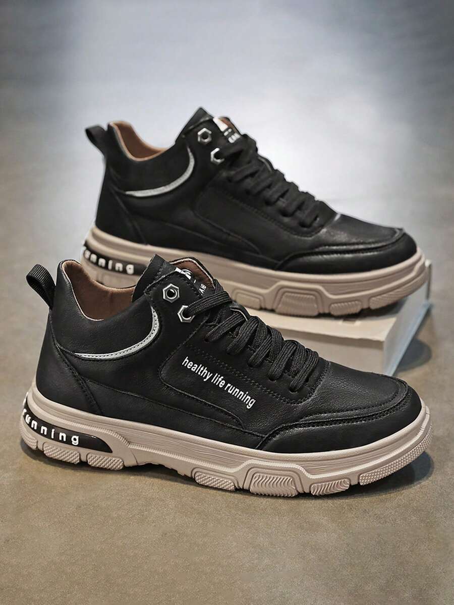 全季穿搭時尚百搭高筒鞋,靴子,休閒,年輕時尚男士鞋,綁帶中筒鞋