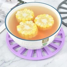 1入組矽膠圓形隔熱墊,創意2合1中空拆卸式組合餐墊杯墊,家用廚房用品 - 彩色 - 查看 5