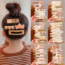 14入組兒童啡色髮夾,可用於修飾打結頭髮,可愛女孩髮飾,不傷髮辮 - 彩色 - 查看 4