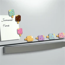 7pcs Candy Colored Ice Cream Bar Shaped Refrigerator Magnets Set, 3d Kitchen Decor - Multicolor - View 1