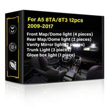 Luz Led Interior De Coche Para Audi A1 A2 A3 A4 A5 A6 Tt, Reemplazo De Luz De Mapa, Cúpula, Espejo De Tocador, Guantera, Maletero, Blanco De 6000k, Sin Error De Canbus