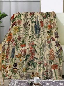 1入復古花印花絨毯,厚實、保暖、柔軟,適用於床上、沙發上 - 彩色 - 查看 3