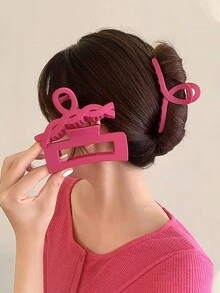 8pcs/Set Dragon Red Shark Hair Clips, Various Size Hair Claws With High-Grade Feel, Ins Style Hair Accessories For Women - Red - View 2