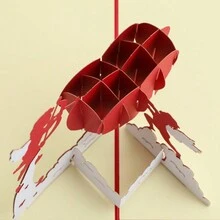 1pc Valentine's Day Diorama Card, Creative Cupid Heart Shaped 3d Card, Love Greeting Card For Couples - Multicolor - View 5