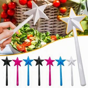 1pc Colored Five-Pointed Star Magic Wand Salt Sprinkler, Seasoning Bottle For Bbq, Portable Salt And Pepper Shaker, Spice Distributor For Party Gathering