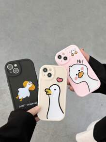3个可爱卡通鸭子图案软硅胶手机壳，兼容和Galaxy智能手机 - 彩色 - 查看 2