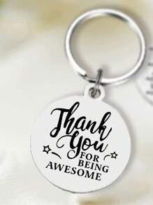 1入新員工同事員工感謝鑰匙扣禮物,適用於女性男性不鏽鋼感謝您的出色表現禮物 - 復古銀色 - 查看 1