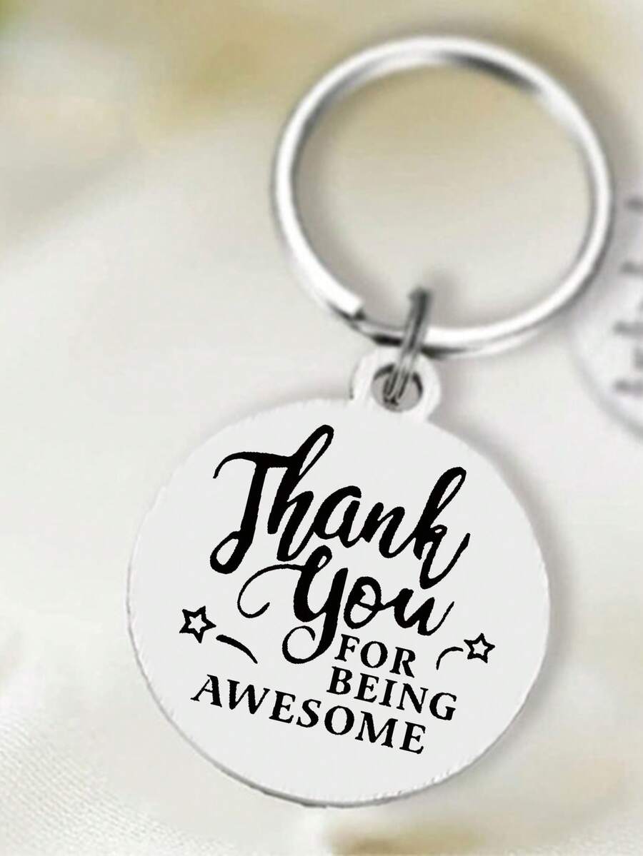 1入新員工同事員工感謝鑰匙扣禮物,適用於女性男性不鏽鋼感謝您的出色表現禮物 - 復古銀色 - 查看 1